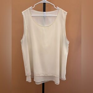 Women's Sleeveless Chiffon Tank Top Double Layers Blouse Tunic Size 3X